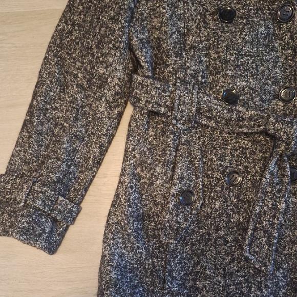 Calvin Klein Wool Tweed Trench Coat - Picture 3 of 13